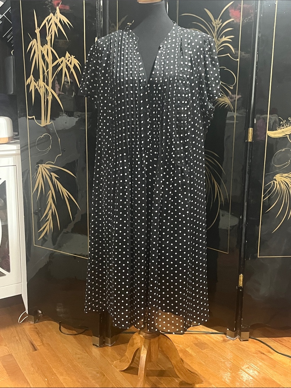 MSK Black Polka Dot Midi Dress RE